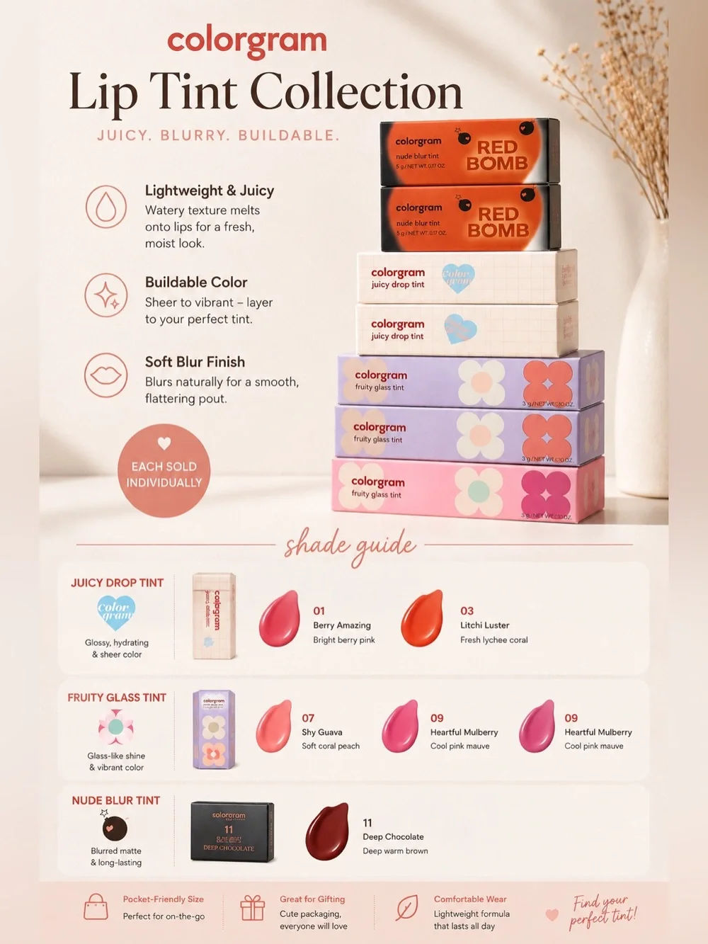 Colorgram Lip Tint Collection – Choose Your Shade 💄